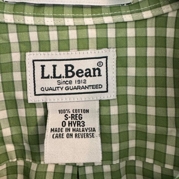 L.L. Bean Green Gingham/Check Long Sleeve Size Large Used - Picture 3 of 4